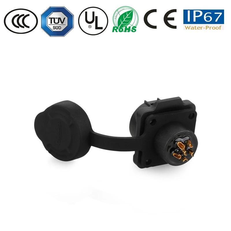 Водонепроницаемый Штекерный кабель штепсельная вилка гнездовая панель M12 6
