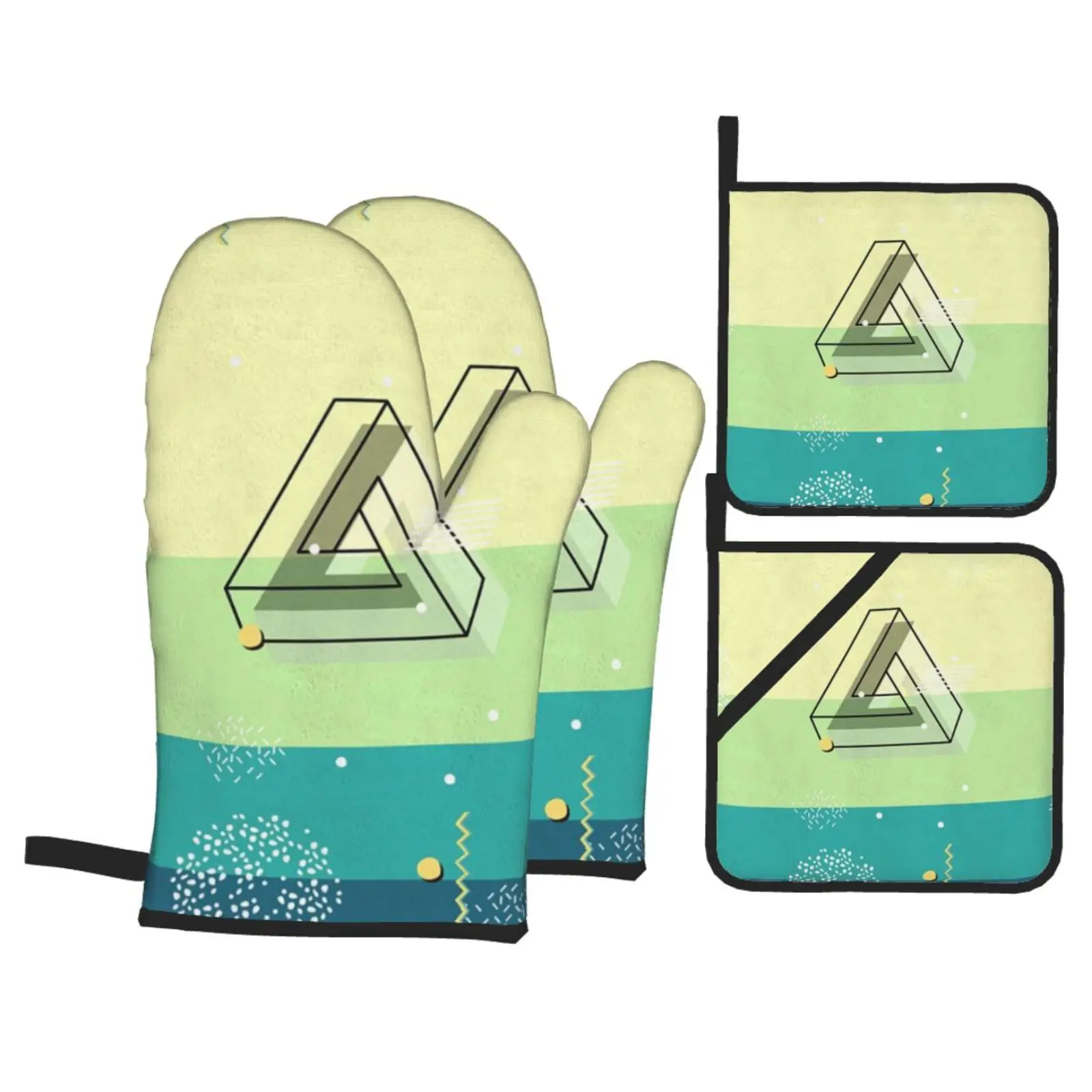

Оригинальные профессиональные перчатки для духовки Potholders, комплект из 4 предметов, варежки для кухни, жаропрочные ручные варежки для выпечк...