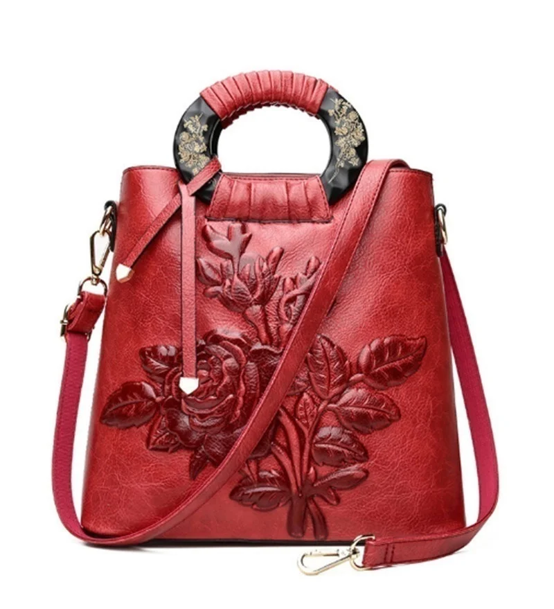 2019 винтажные сумки с тиснением женские кожаные через плечо 017 | Багаж и