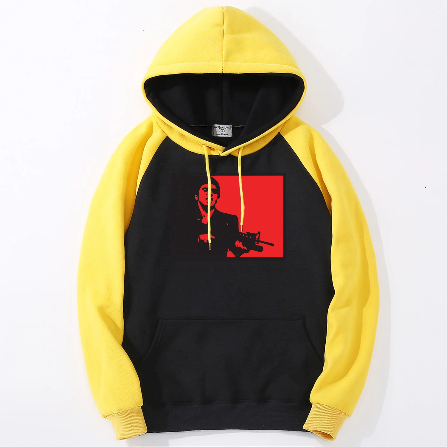 Забавная мужская толстовка с капюшоном реглан и надписью Say Hello To My Lil' Friend