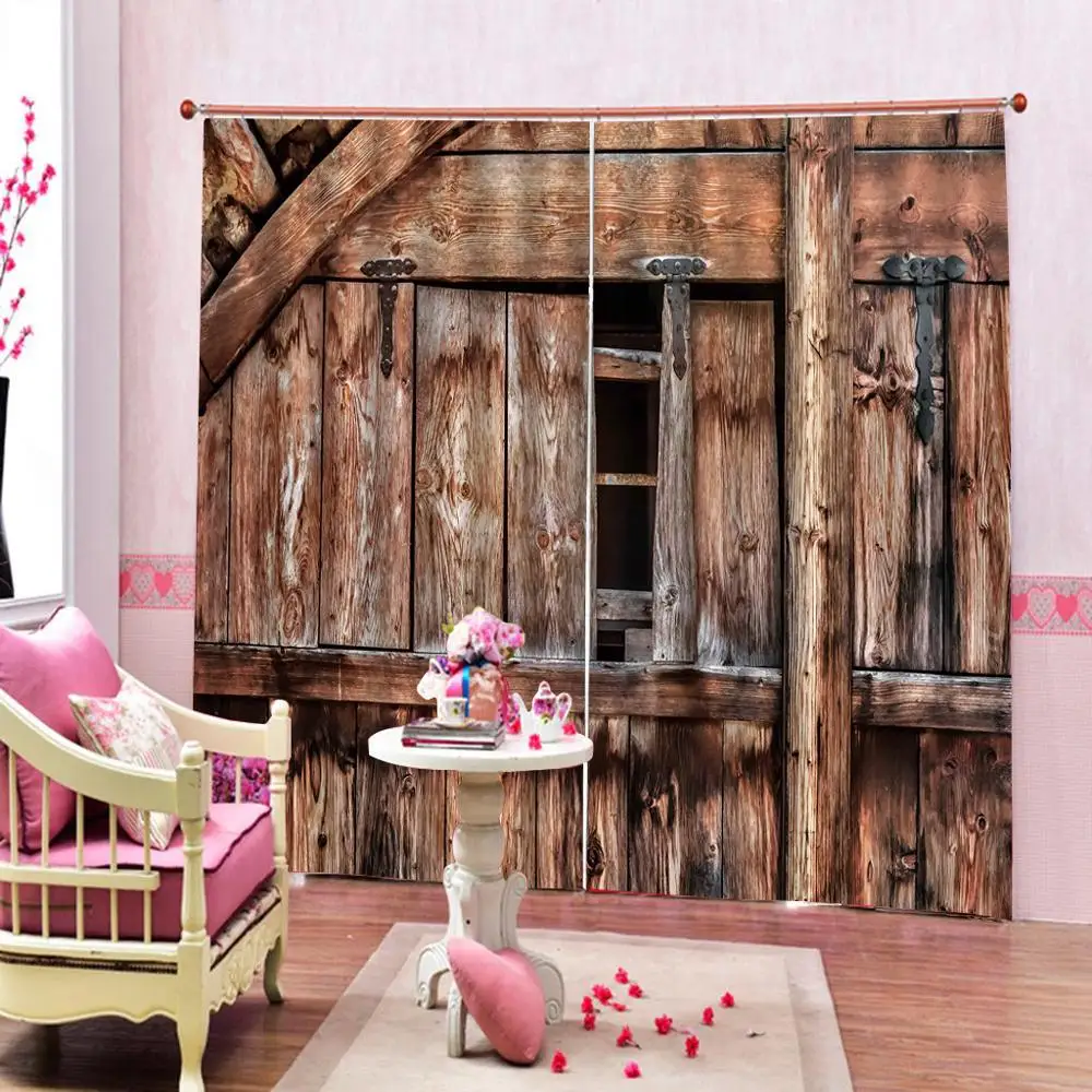 Домашний интерьерный декор старые винтажные деревянные двери занавески для
