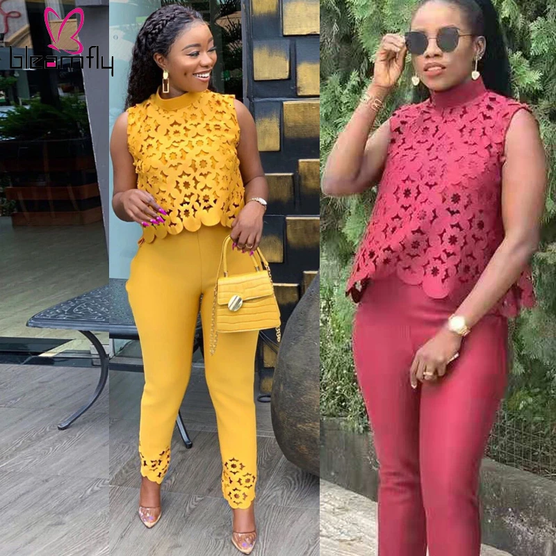 Женская уличная водолазка с кружевами комплект из топа и штанов Осенний