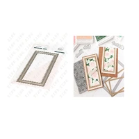 stitched scalloped rectangle metal cutting dies scrapbook diary decoration embossing diy greeting card handmade arrival new