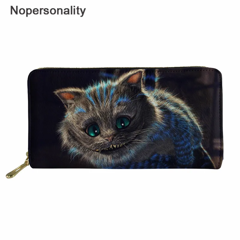 L5399Z21 Nopersonality кошелек на молнии Чеширский кошелек с принтом кота женский длинный клатч водонепроницаемый кожаный чехол для денег сумка держатель для кредитных карт - Цвет: L5399Z21