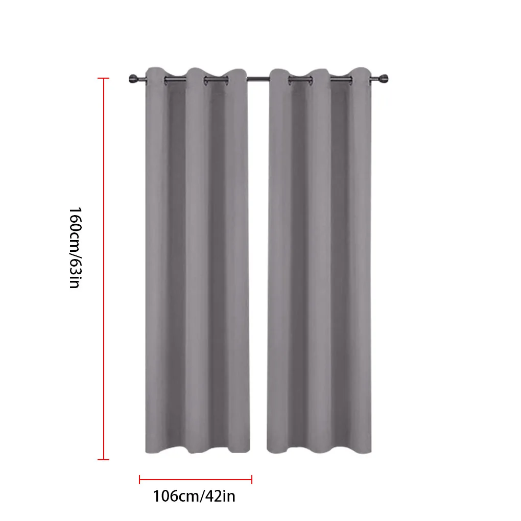 

2pcs Modern Home Window Blackout Curtain Living Room Bedroom Microfiber Grommet Design Sunshade Finished Blackout Window Drape