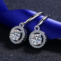 925 silver 0 3 1ct d color vvs1 moissanite drop earrings for women jewelry plated platinum diamond tester pass birthday gift