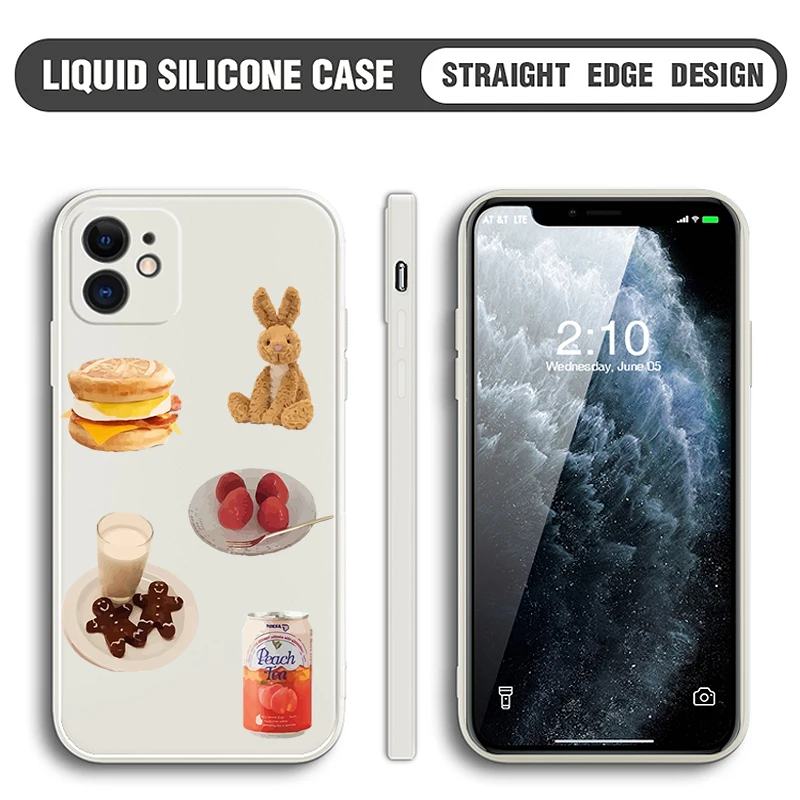 

For iPhone 7 Plus Case Square Liquid Silicone Mobile Phone Cases for iPhone 6 6S 8 X XR XS SE 2020 13 Mini 12 Pro Max 11 Cover