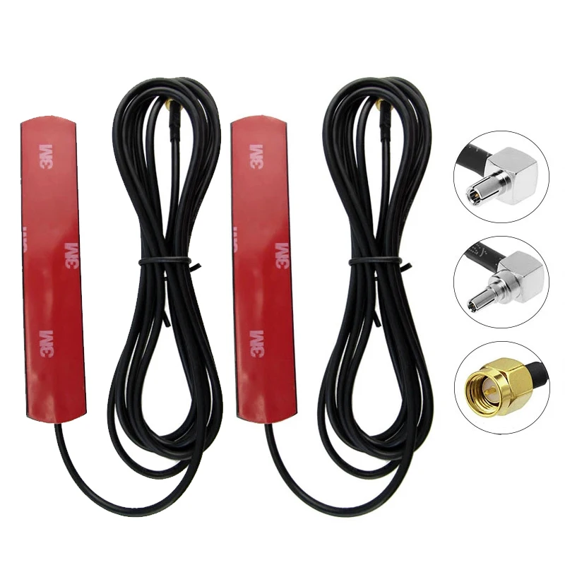 

2pcs Universale WIFI Antenna 3G 4G LTE Patch Antenna 700-2700MHz 3dbi TS9 CRC9 SMA Male Connector Router Extension Cable Antenna