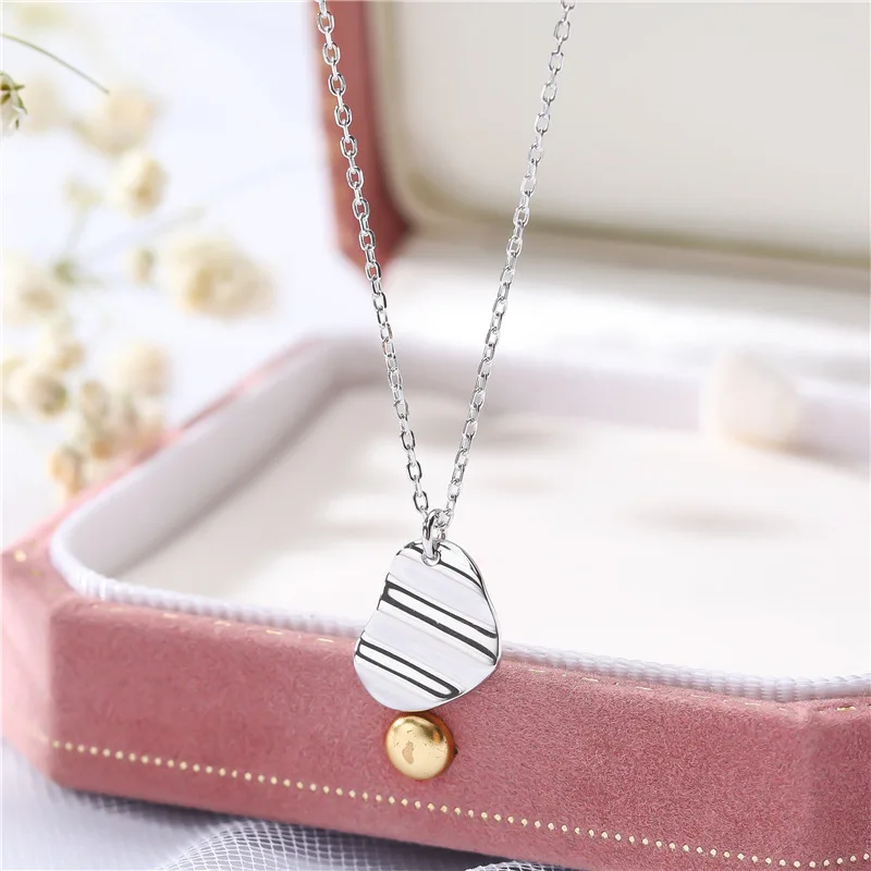 

Sodrov Sterling Silver 925 Curved Heart Pendant Necklace for Woen 925 Jewelry Silver Neckalces