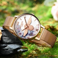 2021 new limited edition flowers garden fashion girls waterproof classic japan quartz ladies rose gold wrist watches for women