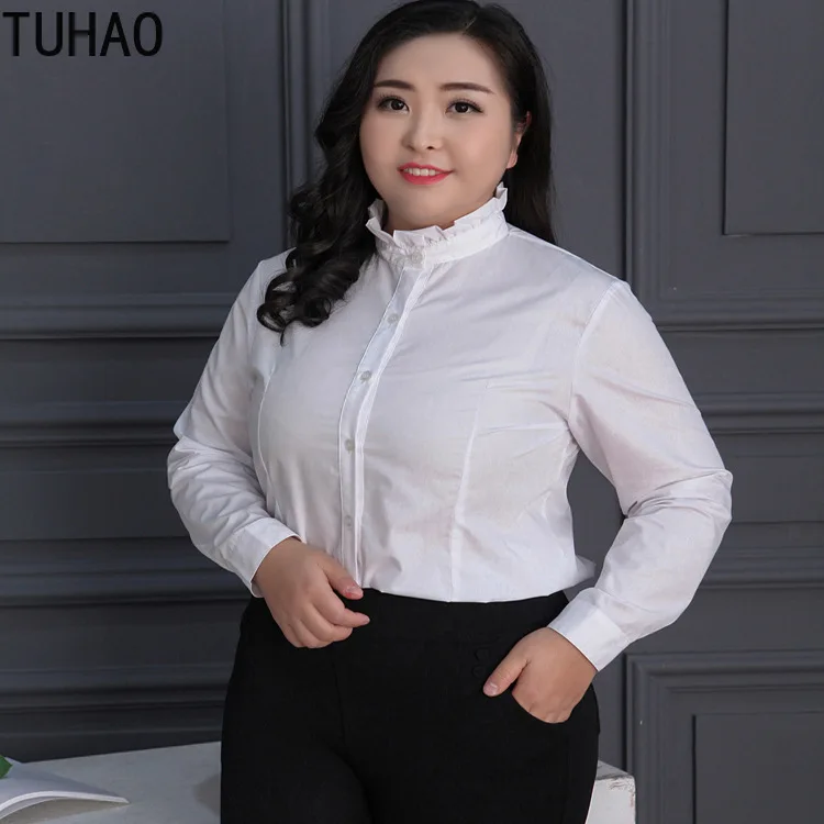 TUHAO, большие размеры, 3XL, 4XL, 5XL, 6XL, блузка, женские топы, официальные, офисные, для девушек, белая блузка, женская мода, большие размеры, женские рубашки, блузы