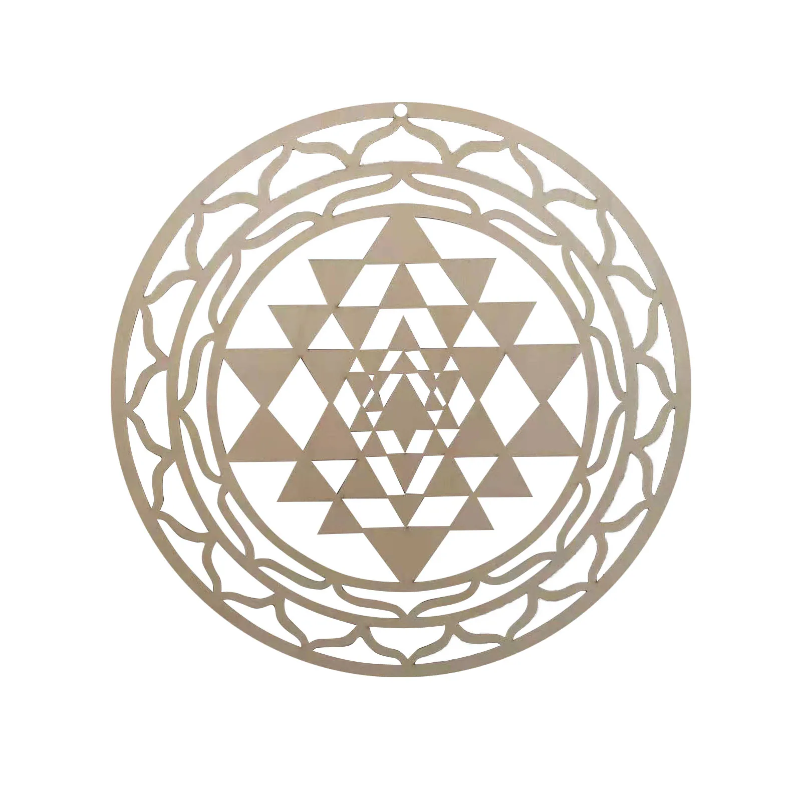 

Sri Yantra Natural Wooden Wall Decoration Wood Art Hanging Ornament For Yoga Meditation Symbol Energy Pendent