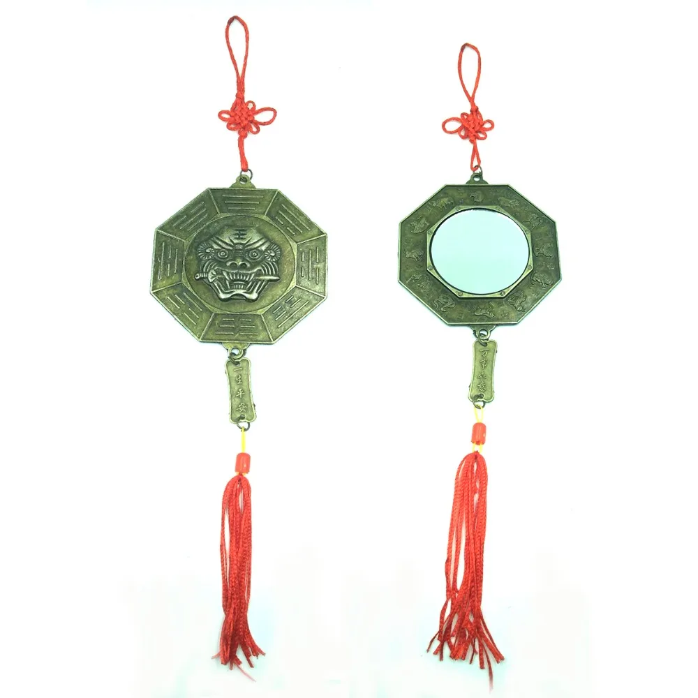 ANGRLY металлический Тигр в китайском стиле ретро Тай Чи Багуа зеркальные