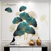 fresh leaves wall stickers self adhesive bedroom decor living room sofa background wall decor home warm sticker room decoration