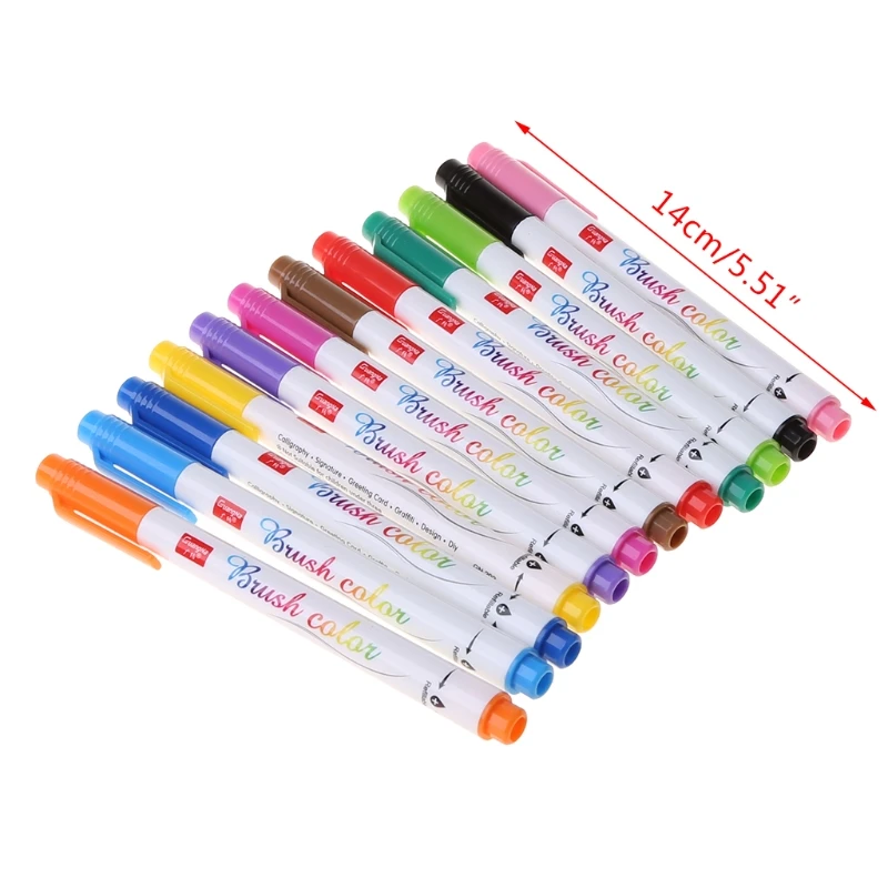 

12 Colors Calligraphy Marker Brush Pens Small Regular Script Art Drawing Signature Art Painting Office School Supplies G2AC