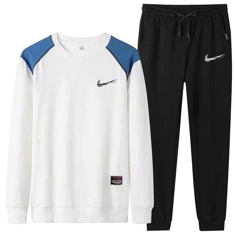 

Спортивный костюм мужской из 2 предметов, свитшот с капюшоном и штаны на шнуровке, полосатая Лоскутная кофта в стиле пэчворк, весна