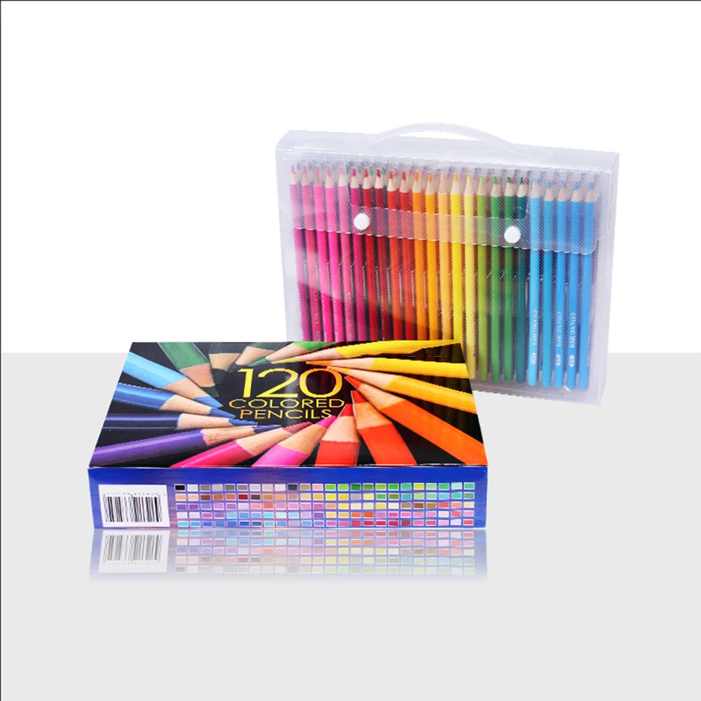 120 цветов нетоксичные масляные деревянные карандаши для рисования