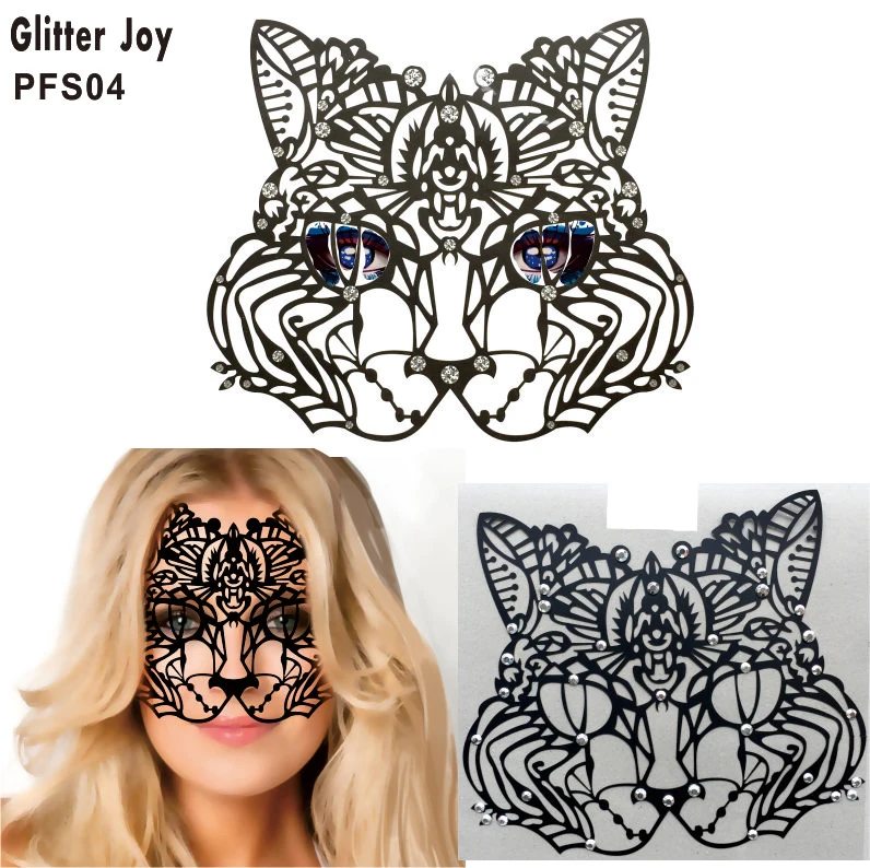 PFS04 1 шт. Черная кружевная маска для лица с волком или лисой навеянная вечерними