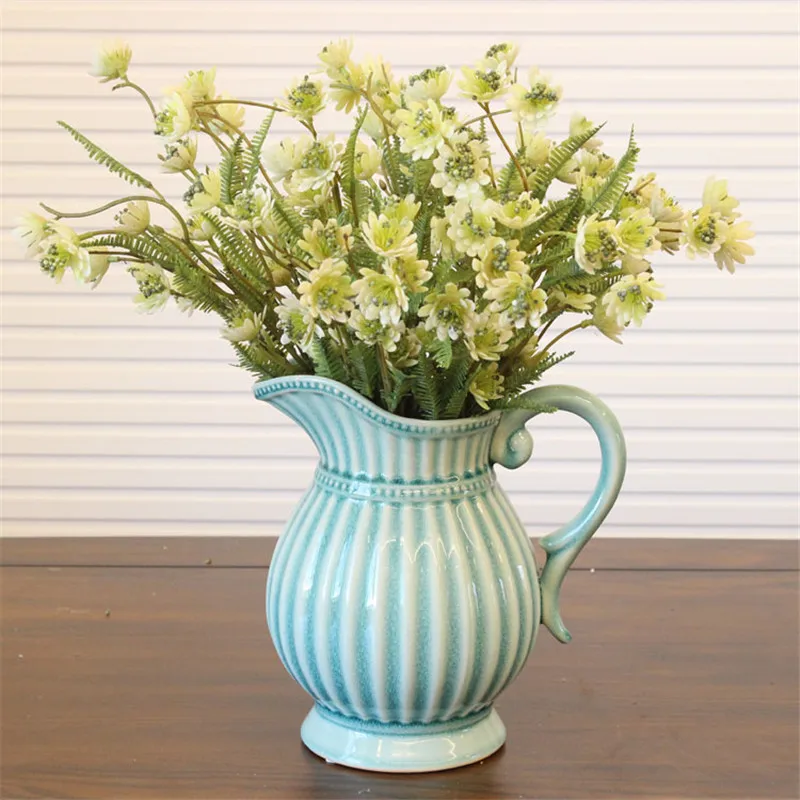 

BAO GUANG TA European Art Kettle Vase Dried Flowers Arranging Milk Bottle Ceramic Craft Ideas American Home Decoration R6667