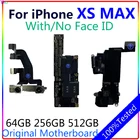 Материнская плата iCloud для iPhone Xs Max, 64 ГБ, 256 ГБ, 512 ГБ, с разблокированной логической системой IOS, без распознавания лица