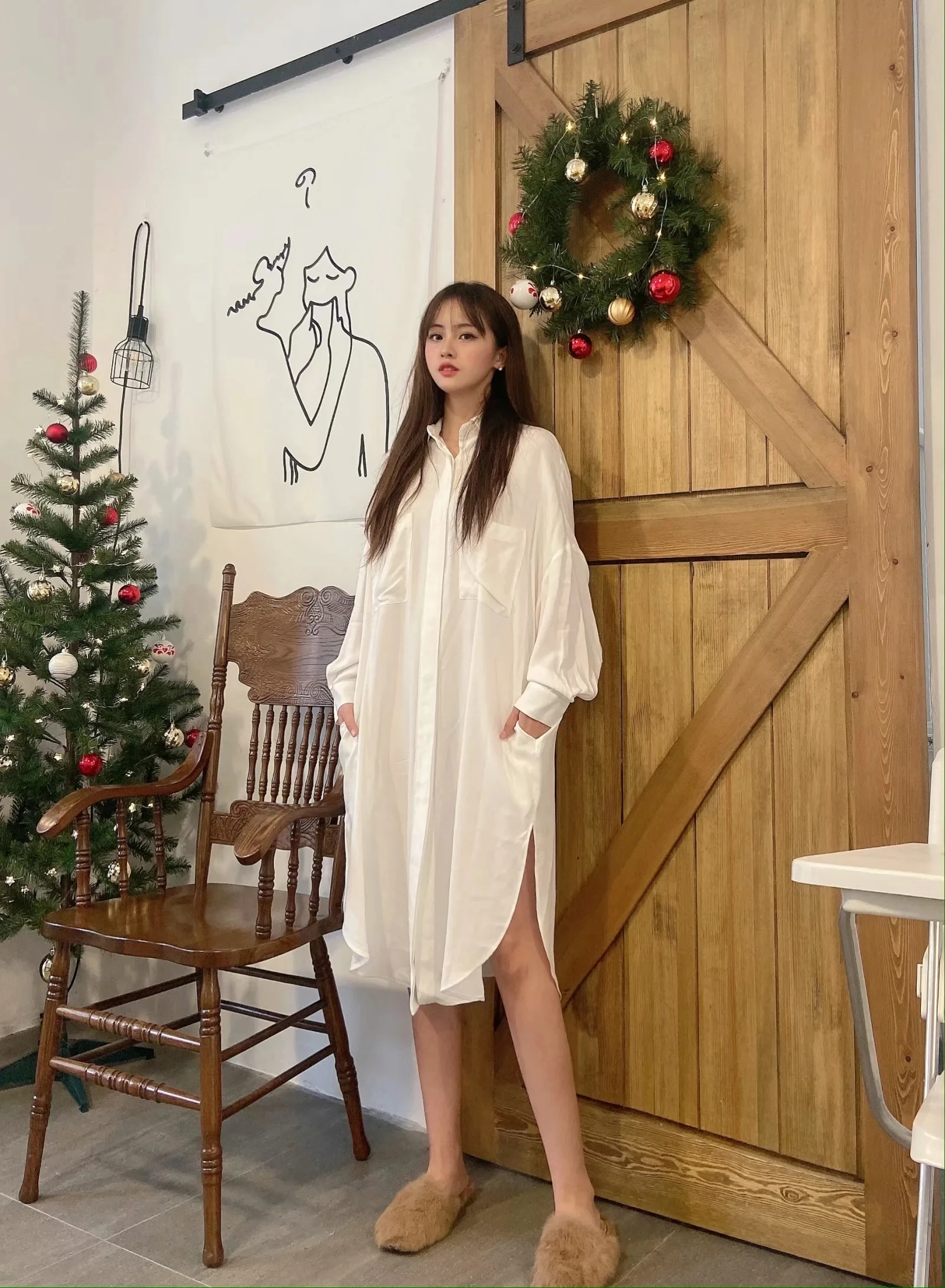 DAVE &amp DI Весенняя блузка для женщин с карманами одноцветная длинная blusas mujer de moda 2020