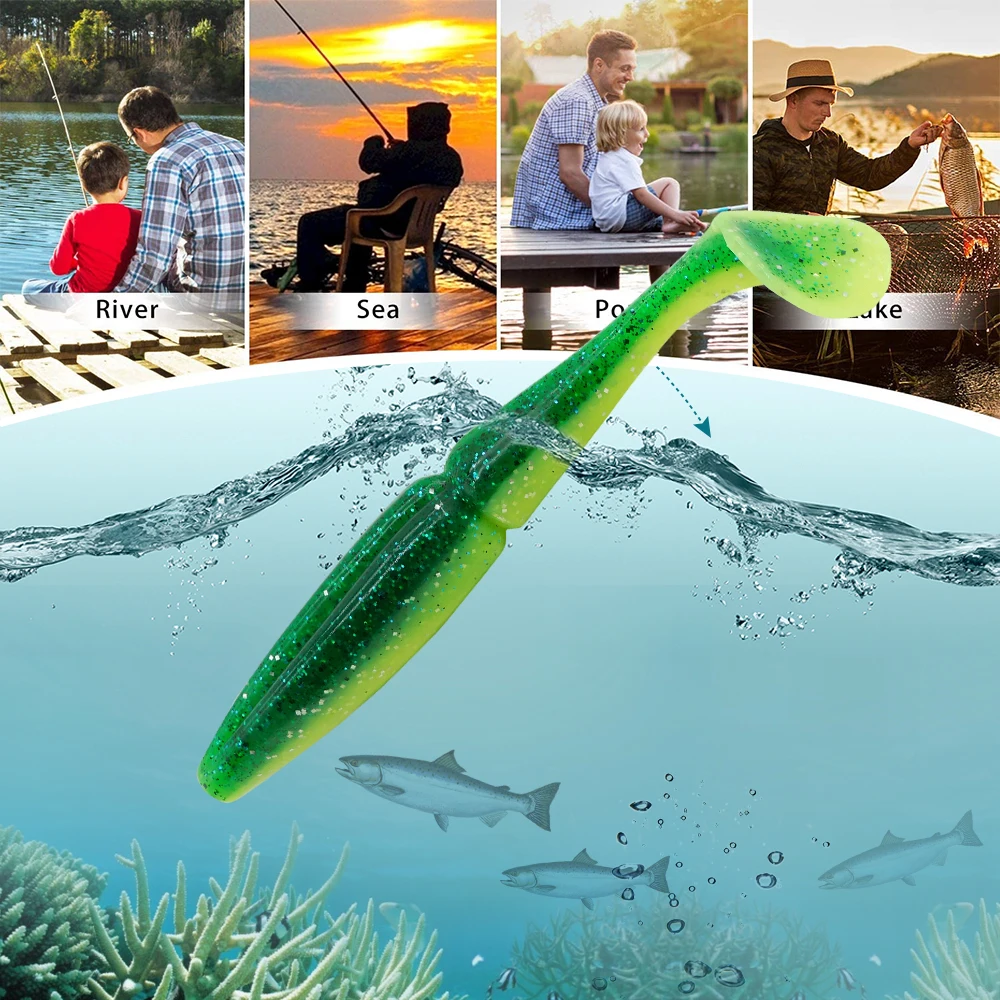 ESFISHING 100mm 125mm155mm 200mm Easy Shiner Quality Pesca Soft Fishing Lure Silicone Bait Wobblers Leurre Souple