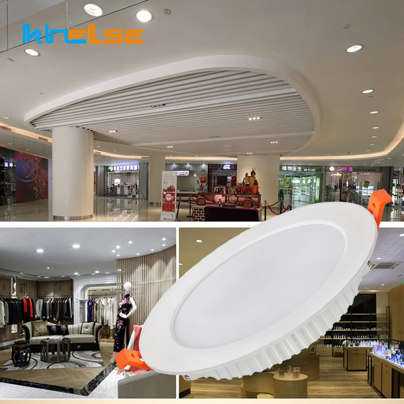 Ультратонкий Светодиодный потолочный светильник 3 Вт/12 Вт встраиваемая Круглая