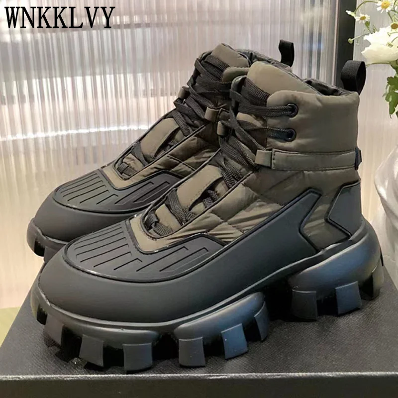 

Ботильоны женские на толстой подошве, удобные теплые полусапожки, круглый носок, удобная Утепленная обувь для отдыха, унисекс, Осень-зима