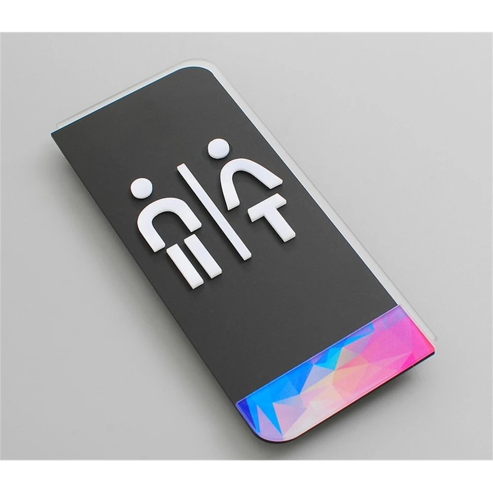 

24*11cm Acrylic Size Toilet Sexy Sign Plate Install Home Hotel