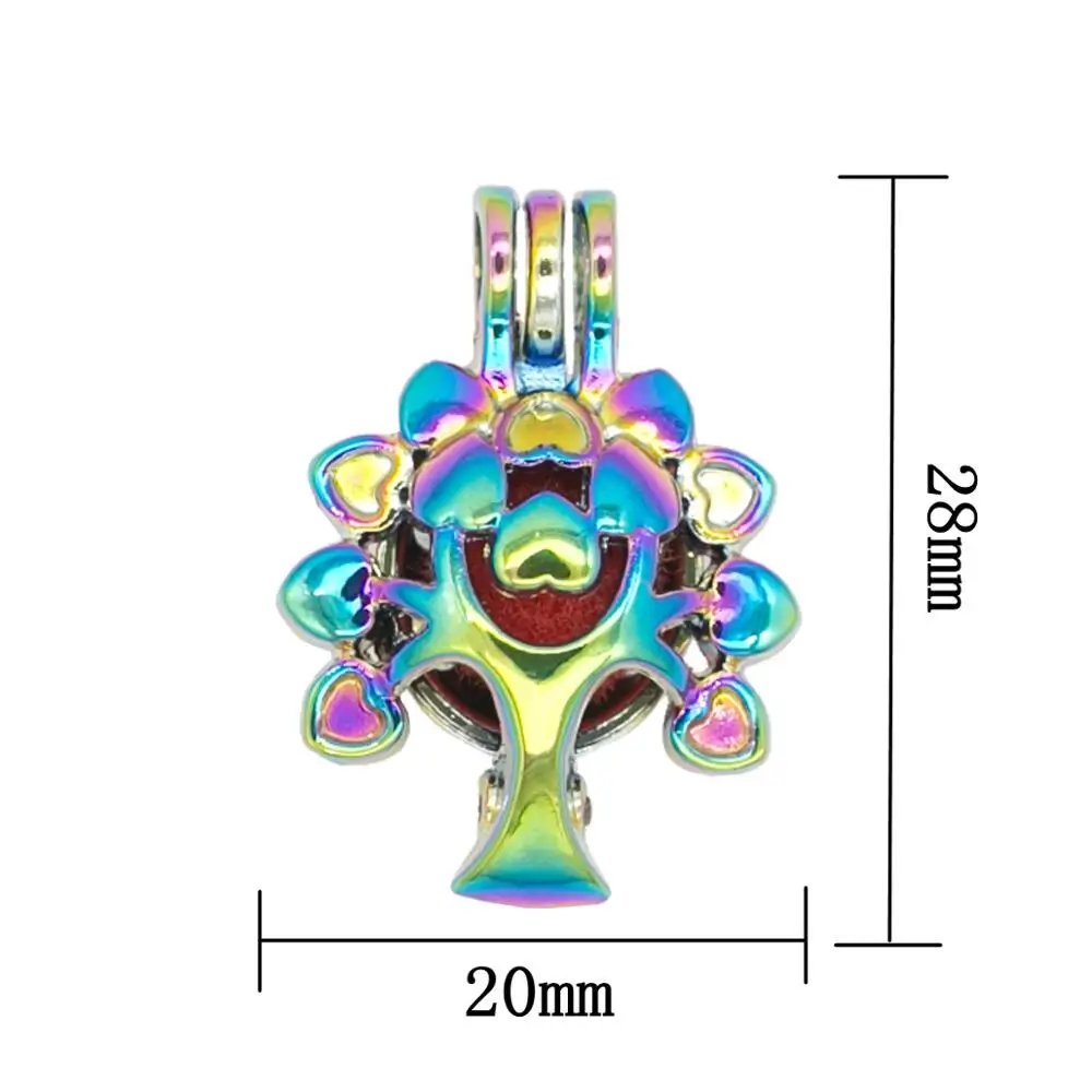 REYOW 10 шт. Радужное Дерево жизни устричная жемчужина подвеска в форме клеток