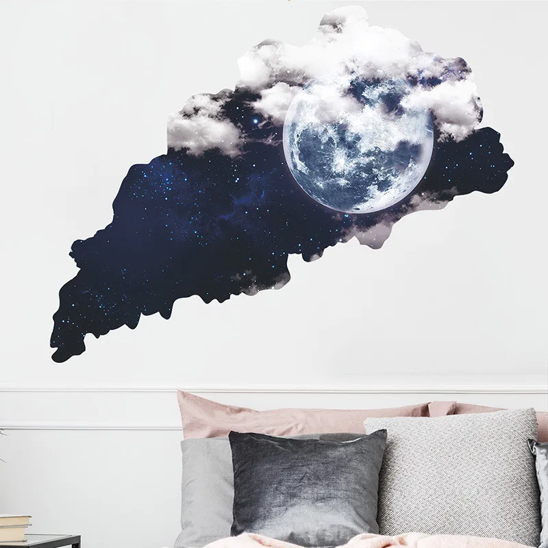 

Night Moon 3D Wall Stickers For Living Room Bedroom Decoration Accessories Harmless Material Vinyl Wall Decal Adhesive Film
