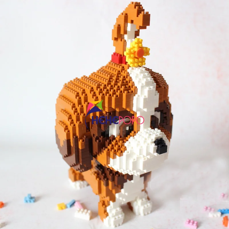 2100 шт. 16128 алмазные блоки Shih Tzu модель собаки маленькие Такса игрушка в сборе экшн