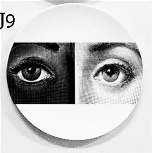 9 " 7" " Мода Fornasetti Тарелка декоративная подвесная тарелка домашнее украшение Настенная посуда керамический Декор Европейское настенное блюдо - Цвет: 9