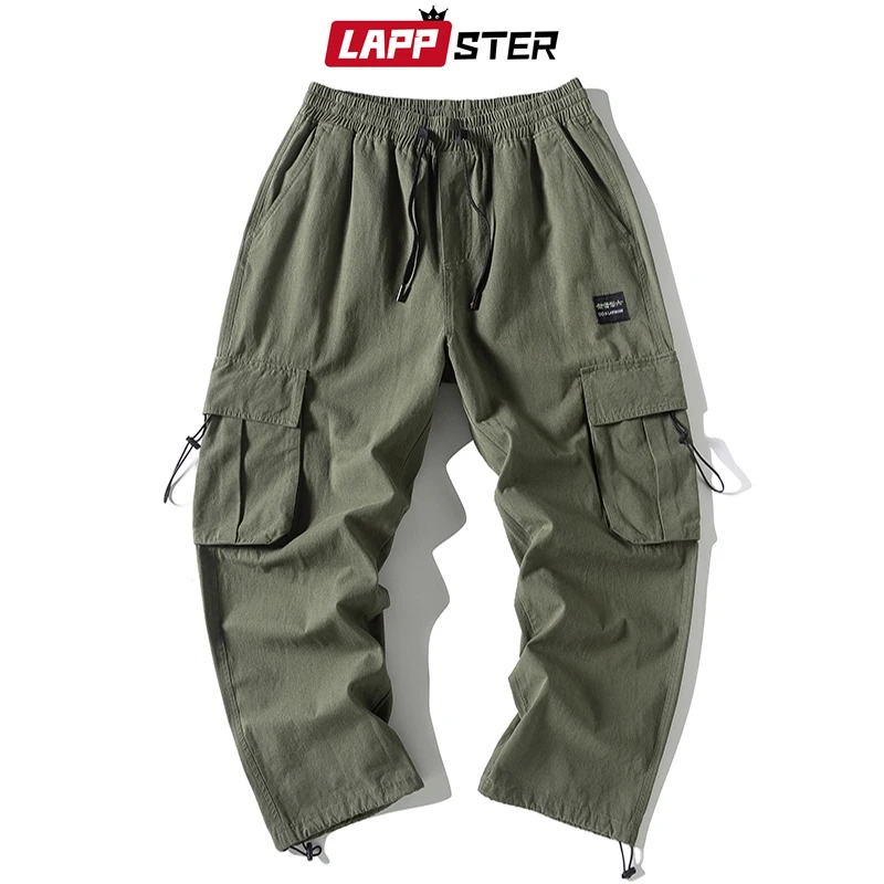 Мужские шаровары в стиле Харадзюку LAPPSTER брюки карго черного цвета уличном