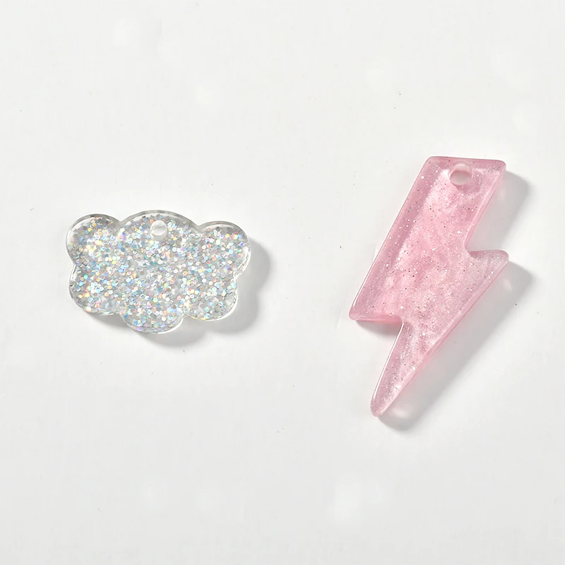 Милая японская розовая молния облако Doakri Вспышка порошок асимметричные серьги