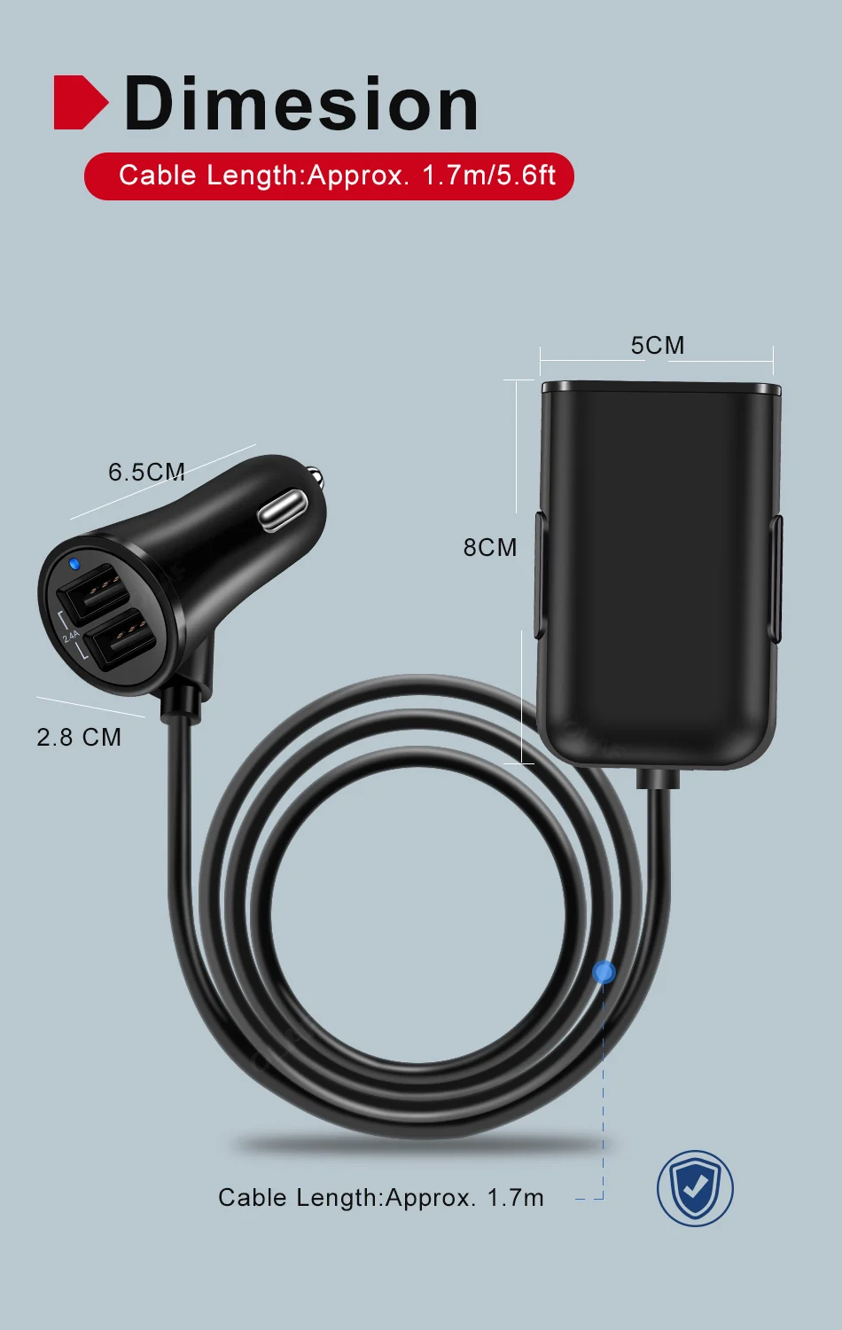 36 Вт Быстрая зарядка 3,0 USB Автомобильное зарядное устройство+ QC3.0 переднее заднее сиденье зарядное устройство 4 порта автомобильное зарядное устройство для iPhone планшет Samsung GPS
