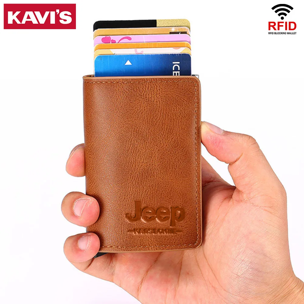20201 Slim RFID Fashion Pop-up Push Card Case With Elasticity Pouch Anti-theft Aluminum Smart Wallet New Card Holder Quality