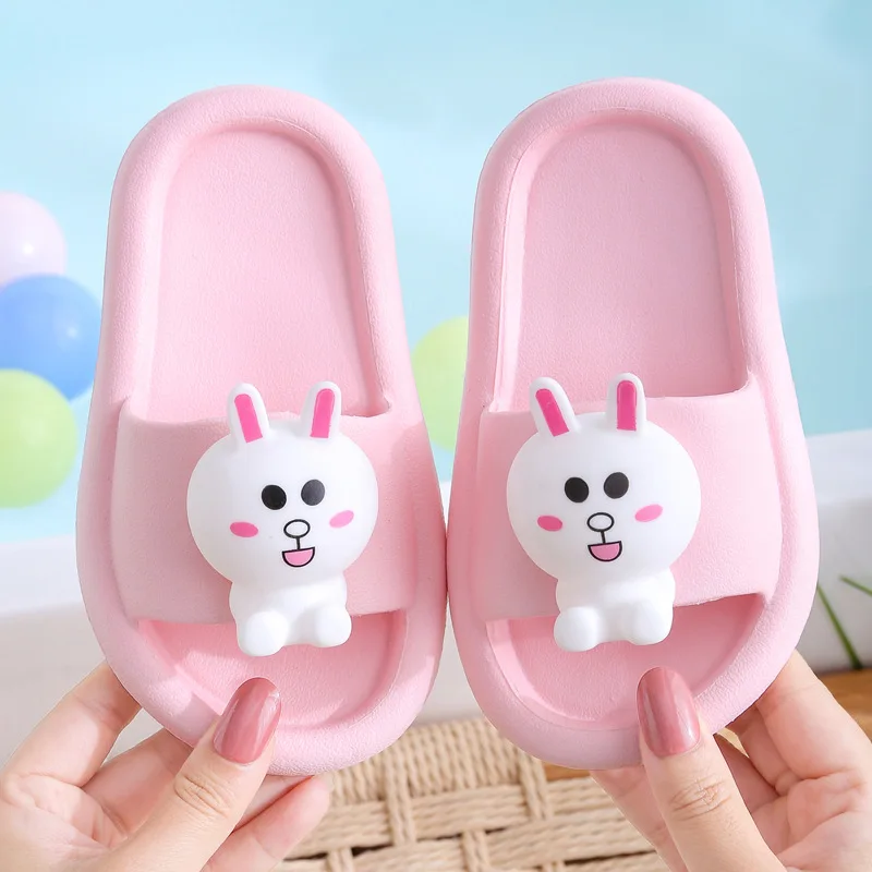 Шлепанцы для девочек-медведей модная Уличная обувь детей пляжные сандалии