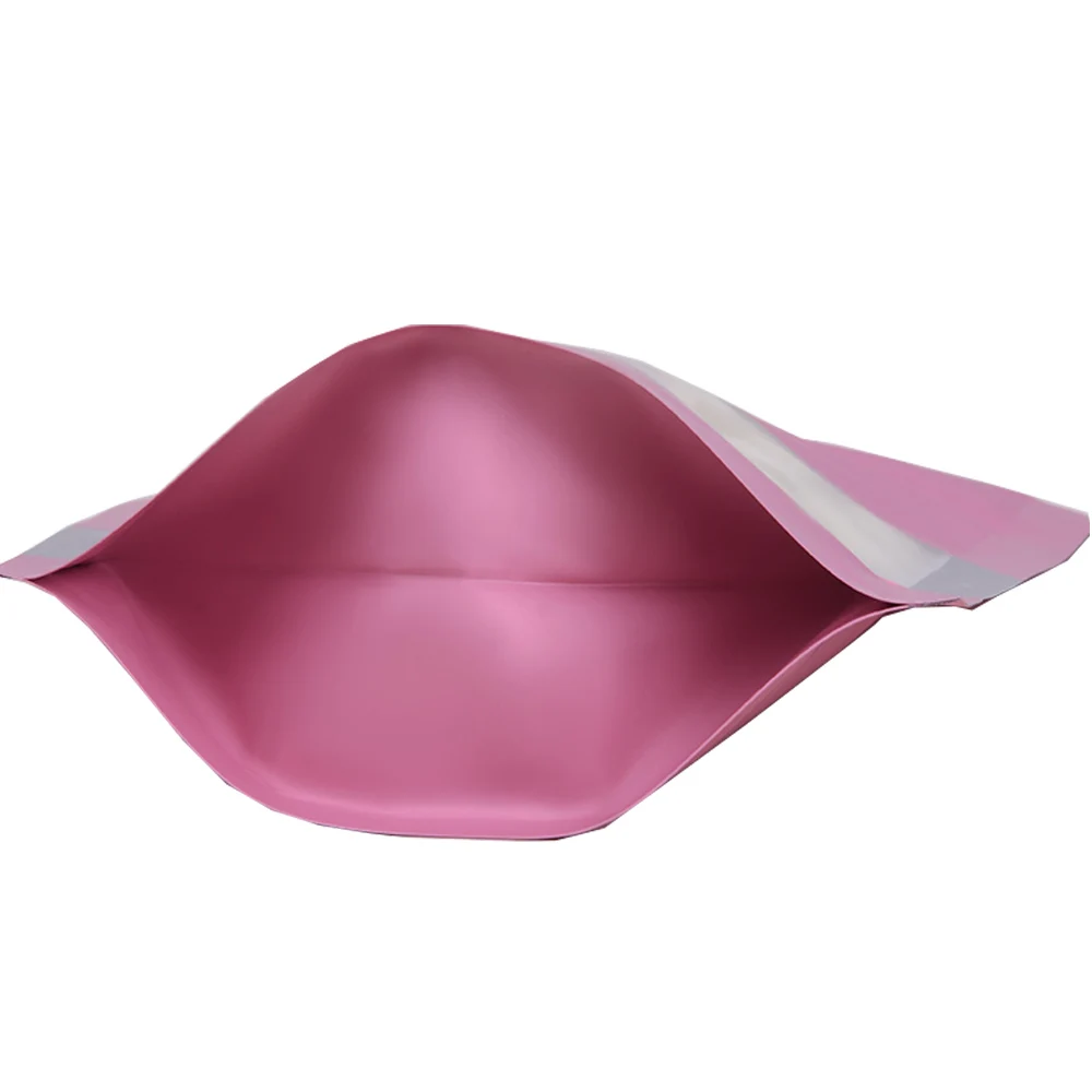 100 шт./лот розовая майларовая фольга с застежкой-молнией стоячая сумка матовым