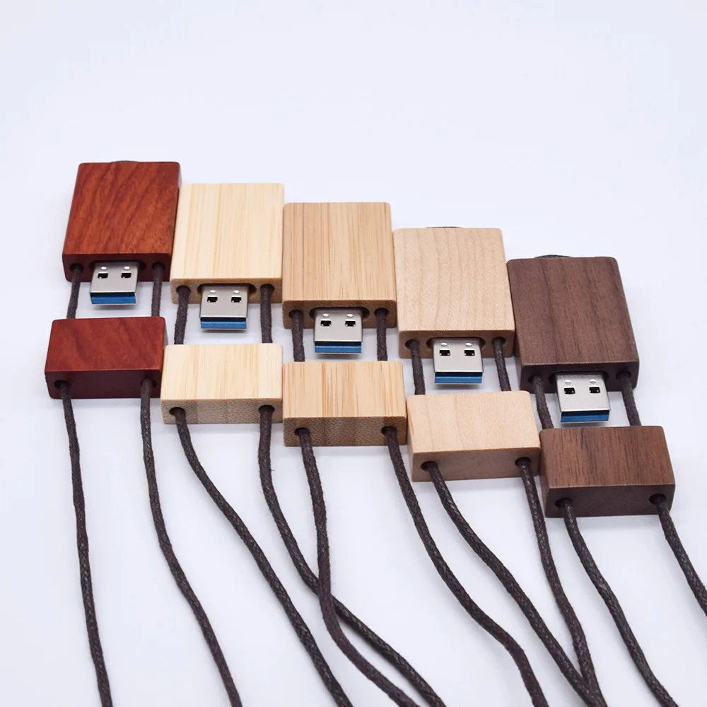 Деревянный usb + веревочный флэш накопитель настраиваемый логотип карта памяти 8
