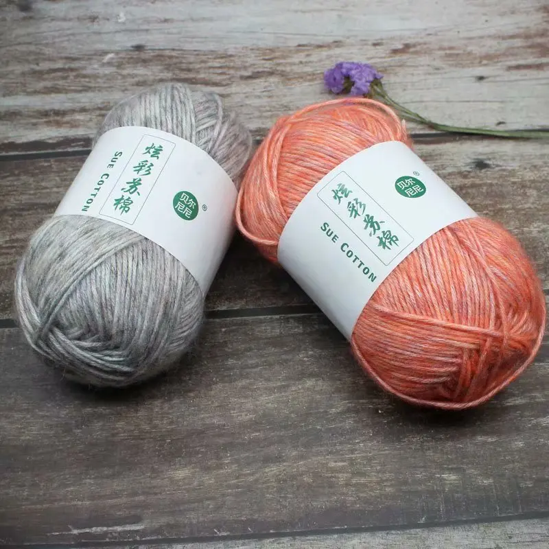 100 г/мяч цветная мягкая хлопковая пряжа для младенцев не скатывается ручное