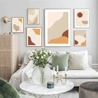 Минималистичные Декоративные плакаты, абстрактные геометрические принты Morandi, цветной рисунок, холст, живопись, спальня, настенные художественные принты A5 A4 A3