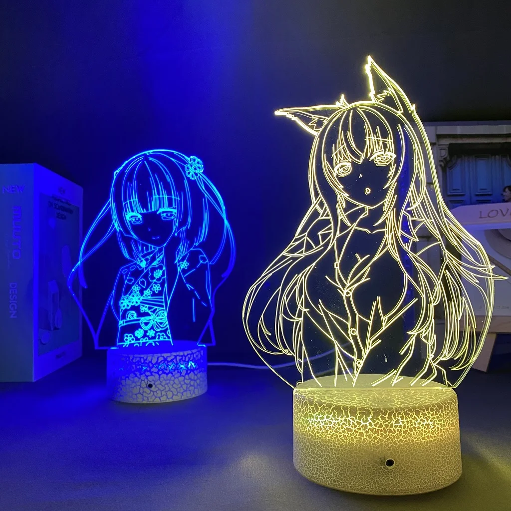 

Аниме светодиодный светильник Nekopara для кавайной спальни Декор подарок светильник манга Waifu Настольная 3d лампа Nekopara