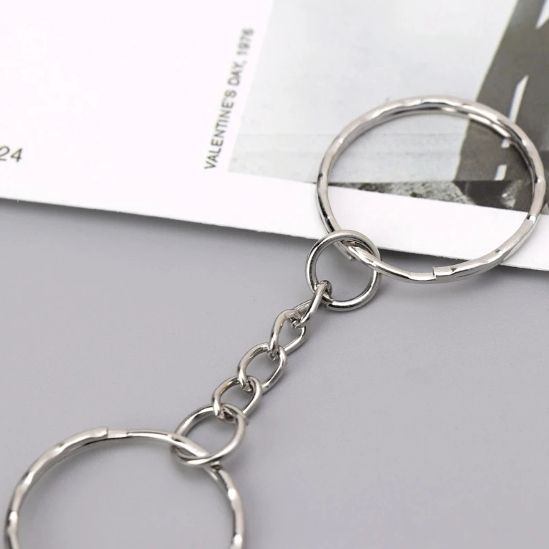 

100pcs/set DIY 25mm Keyring Keychain Split Ring Short Chain Key Fob Rings Craft