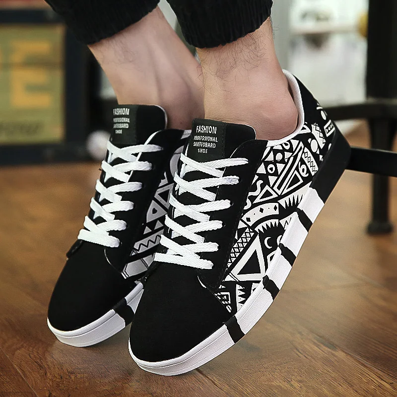 

New Men Sneakers Casual Shoes Men Lovers Printing Fashion Flat Tenis Masculino Vulcanized Shoes Zapatos De Hombre