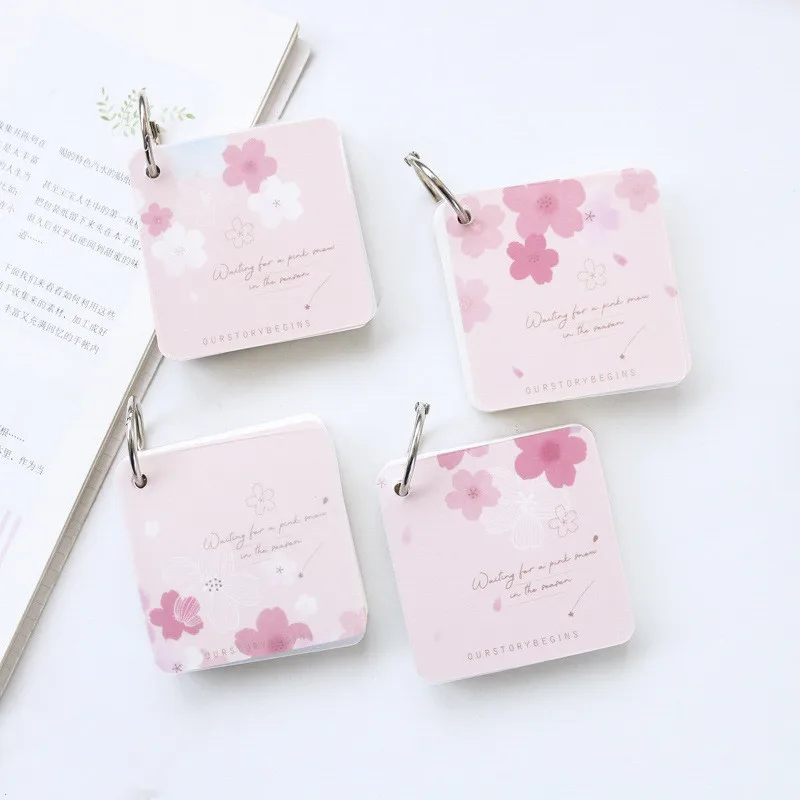 MINKYS 60 листов Kawaii Sakura PP обложка катушка записная книжка портативная книга с