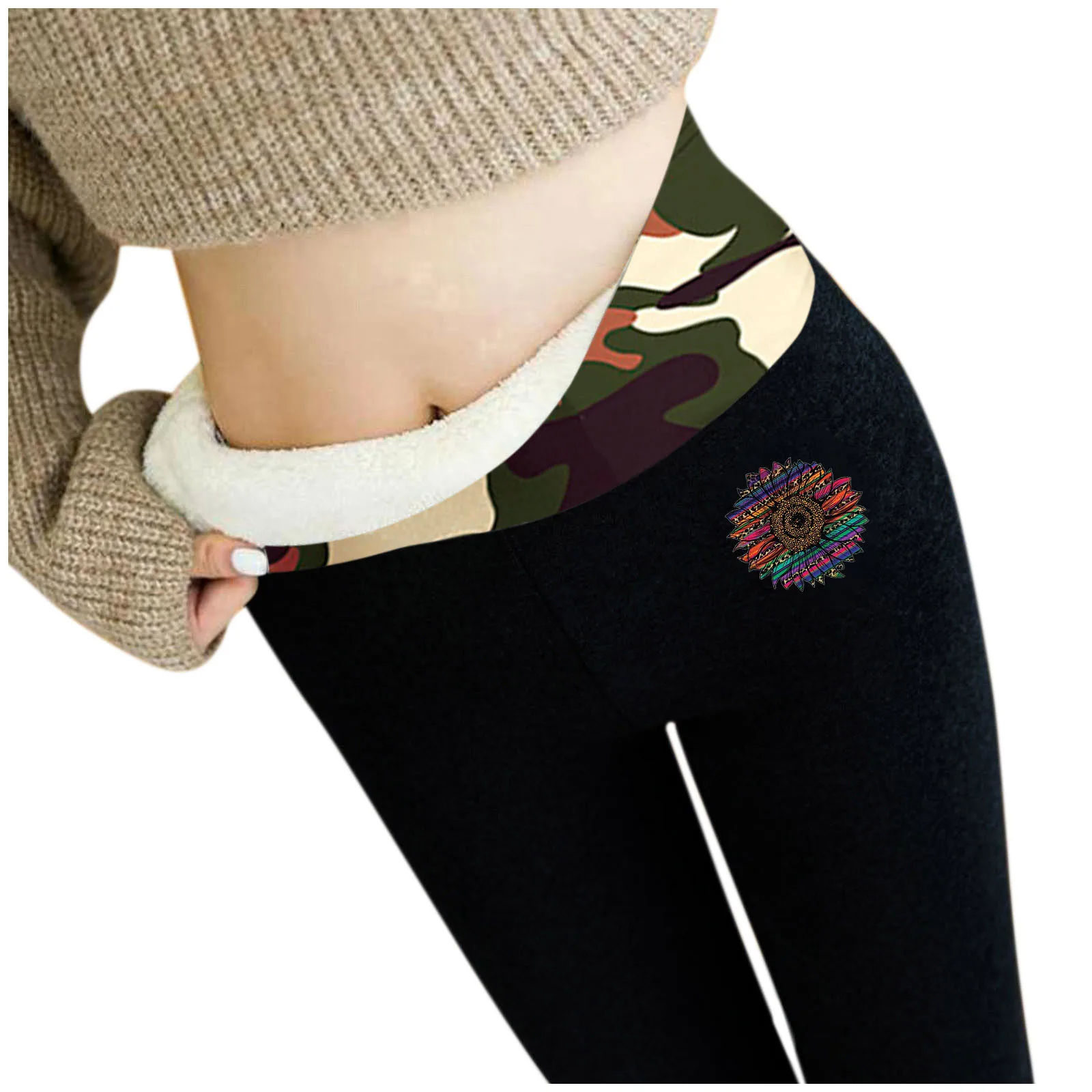 

Winter Women Leggings Plus Size 4xl High Waist Thick Velvet Warm Long Pants Fashion Printed Patchwork Elastic Female Tights#fs