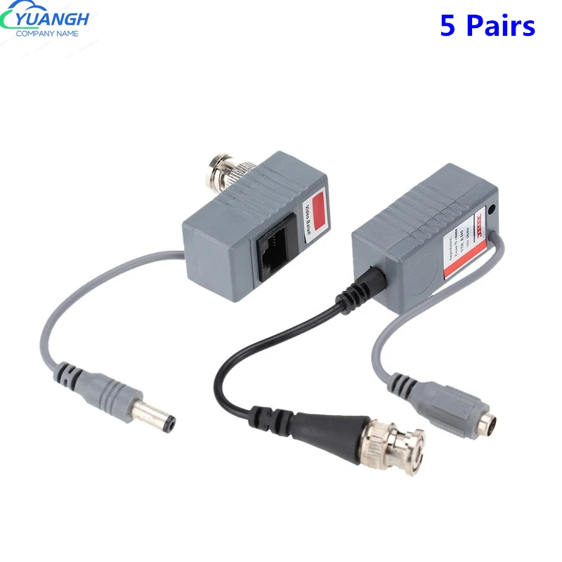 5 пар bnc к rj45 Видео Balum Пассивный CCTV коаксиальный BNC силовой трансивер разъемы RJ45