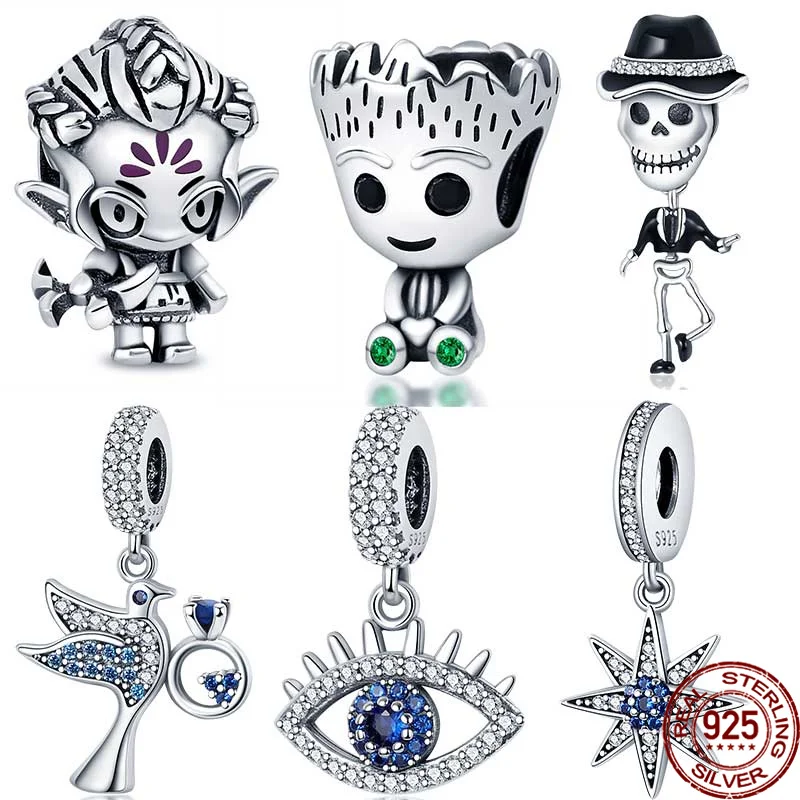 

Hot Sale Charms Plata de ley 925 Robot Beads Fit Original Pandora Bracelet&BangleFor Women Birthday Fashion Jewelry Gift