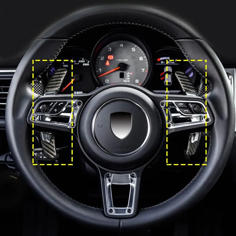 Углеродное волокно PDK сдвиг весло переключения подходит для Porsche 991 911 718 Panamera Macan Cayenne рулевое колесо аксессуары